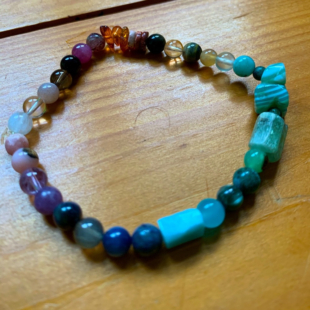 Custom rainbow chakra beaded bracelet AAA grade